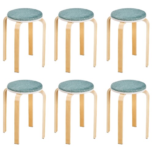 VECELO 椅子 スツール 木製 スタッキングチェア 丸 椅子 チェア 積み重ね収納 重ねられる 超軽量 コンパクト おしゃれ 高さ約47cm 座面直径約30cm