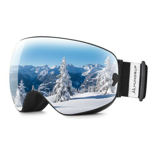 (HUNDRUP) スキーゴーグル スノーゴーグル 曇り止め 両層レンズ メガネ対応 180°広視野 UV紫外線カット 球面レンズ スノーボードゴーグル ヘルメット対応 防風防塵防雪 軽量 耐衝撃 男女兼
