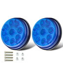 Biqing サイドマーカー 丸 ,3インチ 24v ledマーカー 青 9LED マーカーランプ 適用トラックトラックトレーラートラック車2個セット