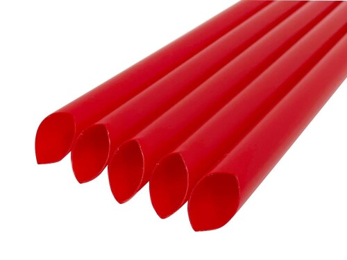 シバセ工業 ストロー わらおstrawバイオマス25 片先斜め 包装なし 130本 約[ファイ]12mm×21cm 日本製 赤 B726