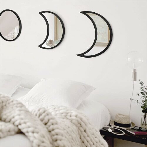 割れない鏡 貼る鏡 ミ北欧 飾り 月 日食 鏡 ラー シール シート ウォール ステッカー 鏡 反射板 レフ版 粘着テープ付 北欧の自然な装飾 壁装飾ミラー 室内装飾 ボヘミアン ムーンミラー