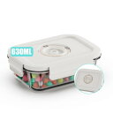 真空シールガラス食品保存容器、ランチ用の密閉ロック蓋付き食事準備容器、ピクニックオーブン&冷凍庫対応、BPAフリー、漏れ防止、新鮮さ長持ち, 630ml