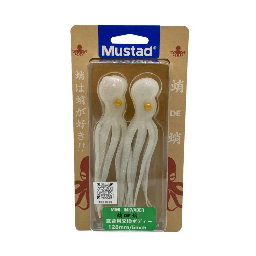 マスタッド(Mustad) ミニインクベーダー 蛸DE蛸 変身用交換ボディー 5インチ パールホワイト