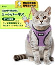 猫 ハーネス 抜けない リード 散歩用 お出かけ ベスト ソフト胸あて 軽量 サイズ調節可 通気メッシュ ねこ ネコ 子猫 子犬 小型犬 (背縄/1/紫S)