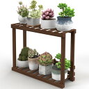 MAHOUYAフラワースタンド プランタースタンド 室内 ?外 ミニ 観葉植物 台 植物棚 多肉植物 植木鉢台 花台 木製 花鉢植え プレゼント 鉢植えを置く台...
