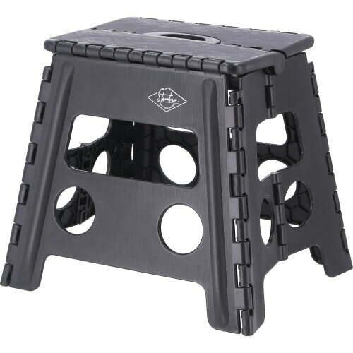 不二貿易 折りたたみ椅子 踏み台 ステップ 幅37×奥行30×高さ32cm ブラック アウトドア コンパクト スツ..