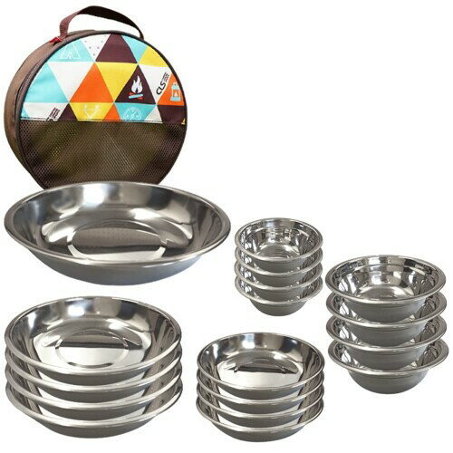 RSプロダクト アウトドア 皿セット ボウル プレート ステンレス 食器 お皿 多用途 耐久性 ファミリー ..