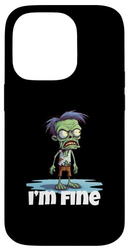 面白いゾンビイラスト - 狂った - 怒り - I'm Fine スマホケース iPhone 14  ...