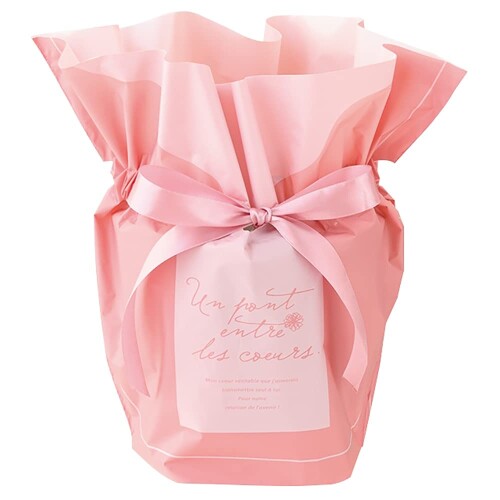 ヘッズ ギフトバッグ 41×26.5×12cm M シルキーピンク 10枚 リボン付 鉢 ポットカバー HEADS SIP-RIP5