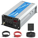 インバーター 正弦波 1200W DC12VをAC100Vに変換 コンバーター 55Hz PD30W 超高速充電 USBポート付き ACコンセント 2口 リモコンつき LEDディスプレイつき GIANDEL