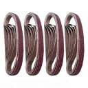 Coollooda エンドレスベルト 10mm×330mm ベルトサンダー替え 研磨ベルト 20枚セット 60粒度 耐久性強化 木工DIY 錆落とし バリ取り ...