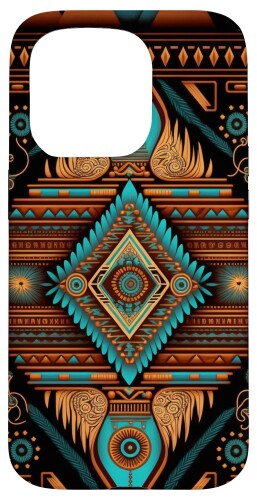 ネイティブアメリカン アステカ柄 スマホケース iPhone 15 Pro 用