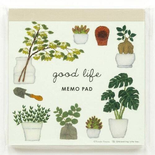 グリーティングライフ 米津祐介 スクエア メモ グリーン YZN-412 ホワイト