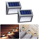 SAMIKAGO ソーラーライト 屋外 IP65 防水 LED 自動点灯/消灯 太陽光パネル 充電 ガーデンライト 玄関 階段 ステップ フェンス 手すり 庭 パティオ (暖色光, 2個セット)