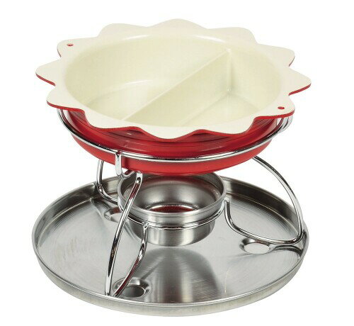 パール金属 フォンデュ鍋 フォンデュパン セット 仕切付 二色鍋 チーズ チョコレート 日本製(本体) プチクック HB-2474