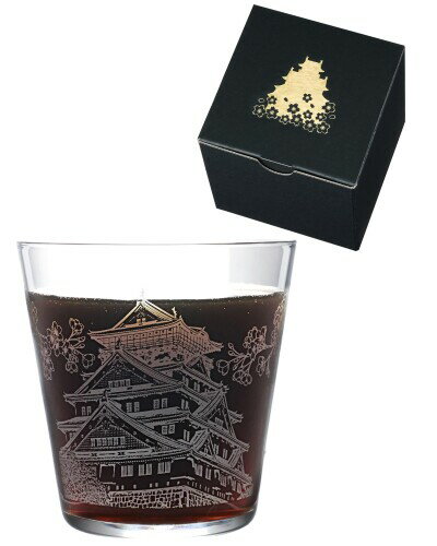 東洋佐々木ガラス ロックグラス 城とさくら柄 340ml 60個入 日本製 食洗機対応 タンブラー フリーグラス グラス ギフト プレゼント 贈り物 B-00111-J445
