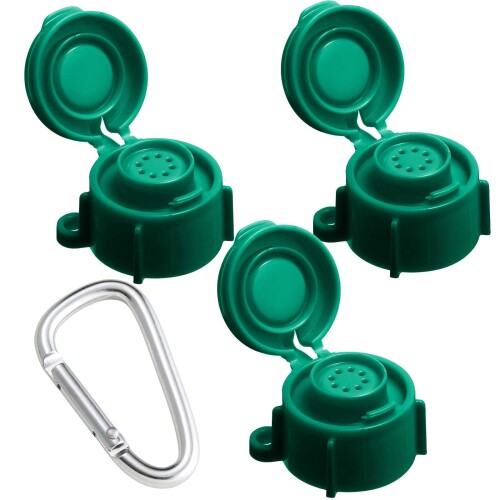 伊勢藤(ISETO) ペットボトル用キャップ おでかけマナーキャップ カラビナ付き グリーン 3個セット 日本..