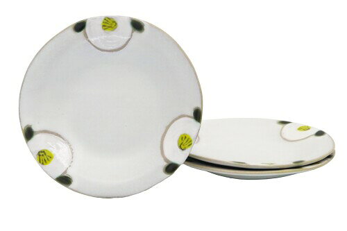 クラフトマンハウス 瀬戸焼 取り皿(直径15cm) 白椿 古民家カフェ風 3セット 日本製