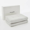 Calla Angel New York大判高級バスタオル 2枚組 高吸水 柔らかい 甘撚り 厚手 無地 上質コットン OEKO-TEX認証 ホテル仕様 ギフト 白箱入り 〔約68×138cm〕シルバー