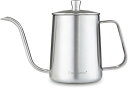 Easyworkz グースネック ケトル 600ml ステンレス鋼 コーヒー ポット ハンド ドリップ ティー ポット「シルバー」