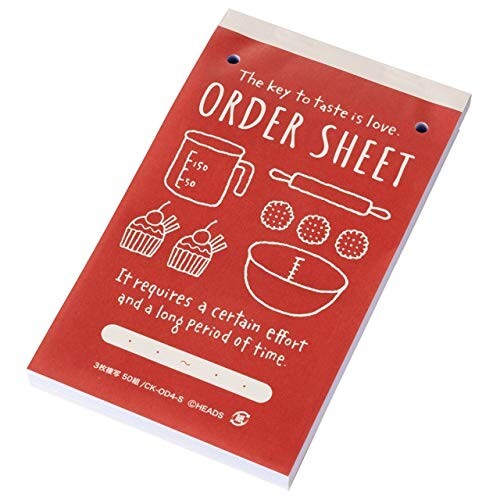 ヘッズ 日本製 ケーキオーダーシート 10.5×18cm レッド 3冊 HEADS CK-OD4