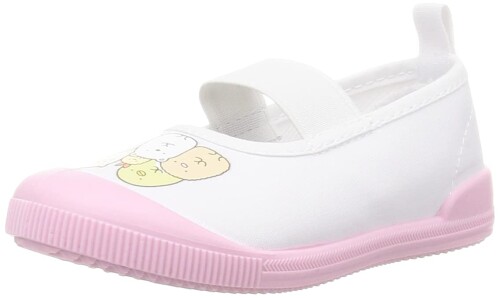 (すみっコぐらし) スクールシューズ 上履き ガールズ ホワイト/ピンク 18.0 cm 2E