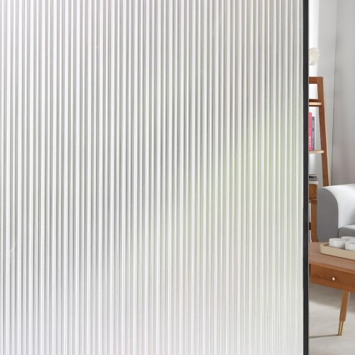 窓用フィルム 目隠しシート 断熱シート窓 防寒 水で貼る 剥がせる 飛散防止 台風対策 ガラスフィルム 浴室 玄関 食器棚 などに適用する(朧げな縞 60cmx200cm)