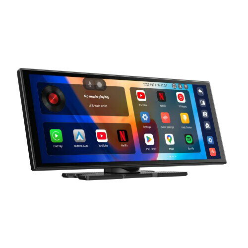 オットキャスト ScreenAI ポータブルデイスプレイオーディオ Gemini 全言語対応 AI音声コントロール Android 15 大画面タッチパネル CarPlay非搭載車も対応 YouTubeやNetflixなど動画視聴可 ワイヤレ