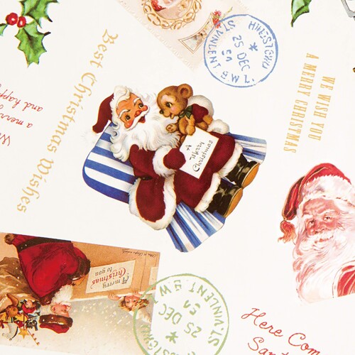 包装紙 半才 コート紙 クリスマス アンティークサンタ (50枚) XAQ-1W