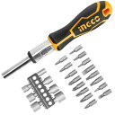 INGCO ドライバーセット 24点組 ポジネジ対応 ドライバー 工具セット ポジドライバー ポジドライブ 精密ドライバー 滑り止めハンドル HKSDB0248