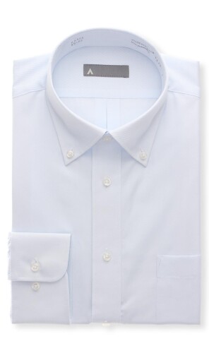 (ヨウフクノアオヤマ) ワイシャツ ビジネス 長袖 形態安定 スタンダード_del メンズ ブルー/ボタンダウ..