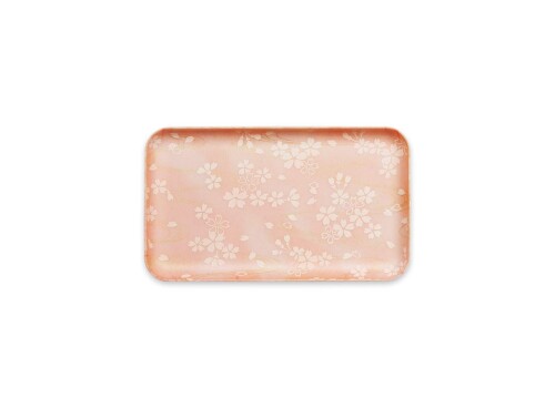 タツクラフト 友禅和紙 トレー SS 21.5cm 桜 流水紋 食洗機対応 トレイ お盆 おしゃれ プラスチック 大 小 大きい 深い 四角 長方形 洋風 和風 和モダン インテリア 白 ランチョンマット 子