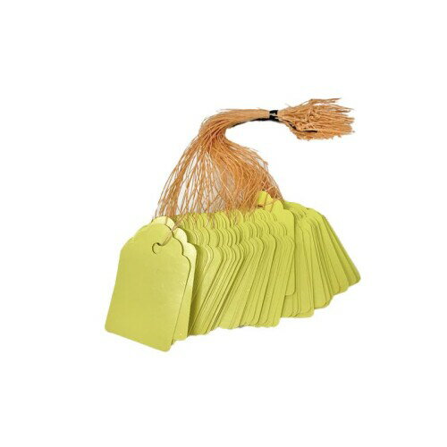 オーディオファン 園芸用ラベル 紐ハングタグ 花壇 鉢植 荷物 名札 などに 5×3.5cm イエロー