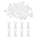 PATIKIL 14mm シカゴスクリュー 20セットのプラスチックシカゴスクリュー スロットドヘッド バインディングポスト 5.5mm OD スクリューボルト レザーリベット ファスナー コネクタ ホワイト