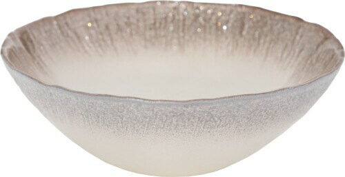 ヴェトロ・フェリーチェ ボウル 皿 中鉢 洋食器 ホワイトパール×ジンジャー 17cm 幸せのガラス フラッ..