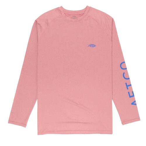 アフコ(Aftco) ヘザー LS パフォーマンス シャツ ヘイジ— ローズ Lサイズ (Heathered LS Performance Shirt Hazy Rose M) M61126
