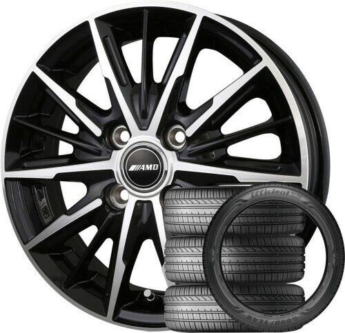 AMD G-Line SP (15×4.5J 4-100+45) ブラックポリッシュ + GOODYEAR エフィシェントグリップ コンフォート 165/55R15