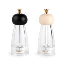 塩と唐辛子研磨器セット補充可能な2点セット-アクリル塩瓶またはペッパーボトル黒白研磨器2つの5オンス塩-コショウ挽きまたは塩挽-香料研磨器