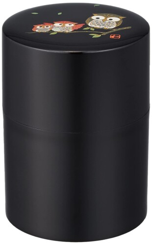 中谷兄弟商会 山中漆器 2.0姫茶筒 黒 福ろう(不苦労) 33-4806 -