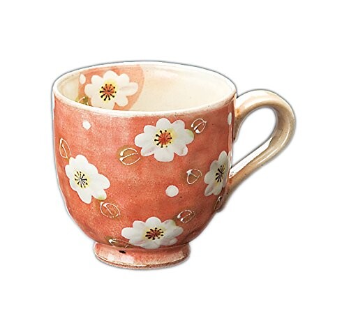 粉引花染マグ(赤) 日本製