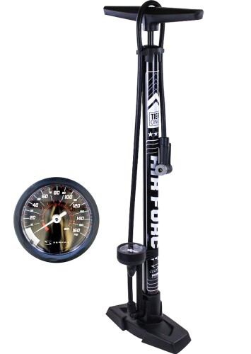 サーファス(SERFAS) 自転車用フロアポンプ グロスブラック/ホワイト ONE SIZE FP-200 AF-T1 (エアゲージ付)