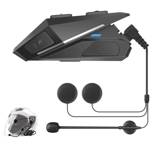 STDRIVO バイク イヤホン ヘルメット スピーカー bluetooth 5.0 ヘッドセット 分離式 薄型 大容量 Hi-Fi音質 技適認証取得済 ハンズフリー 自動応答 オートバイ スピーカー マイク付き 防水 防塵