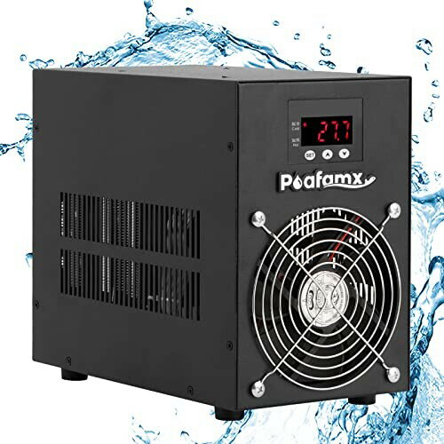 Poafamx 水槽クーラー 60L冷却と加熱 ペルチェ式 15-40[度]調整可能 パイプ付き 循環ポンプ付き 日本語取り扱い説明書付き 連続作動でき デジタル表示 恒温 低ノイズ 省エネルギー 水耕栽培/