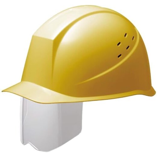 (ミドリ安全) ヘルメット 作業用 PC製 通気孔付 シールド面 SC12PVS RA3 UP3 ウインドフロー ライトイエロー