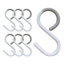 JUSTBOKU S字フック 落ちない 錆びない sじフック 脱落防止 Sカン Sフック お風呂 キッチン 固定 9cm(ホワイト 大・6個セット)