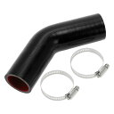 X AUTOHAUX 内径40mm 長さ102mm 45度ブラックレッド 車用シリコンホース シリコンチューブ インタークーラー ターボ インテークパイプ ラジ...