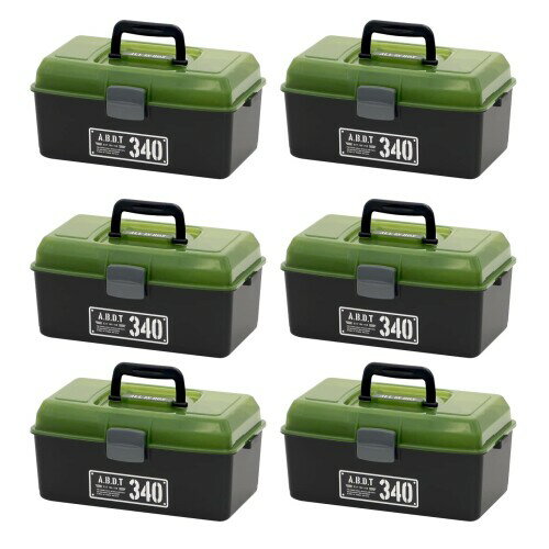 JEJアステージ 工具箱 日本製 収納ボックス (Xシリーズ オールインボックス ダブルトレー 340X) 幅68×奥行40×高さ50.5cm 6個セット