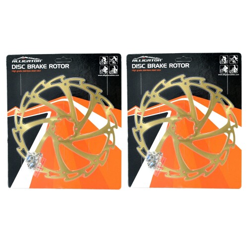 ALLIGATOR Brake WIND-CUTTER MTB Road Bike Disc Brake Rotor 203mm, 2PCS, Ti Gold, AR2404