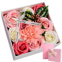 CaanDyy シャボンフラワー花束,ホワイトデーギフト ,フラワーソープ 薔薇 リボン付き専用ボックス、専用手提げ袋、メッセージカード付 石鹸花 バラ 造花 母の日 プレゼント 香りロー