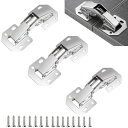 蝶番 スライド丁番補修 4個セット 隠れヒンジ 鋼製丁番 ドアヒンジ キャビネットヒンジ ネジ16個付き ミュート 錆びにくく 穴あけ不要 窓/ドア/キャビネッ...